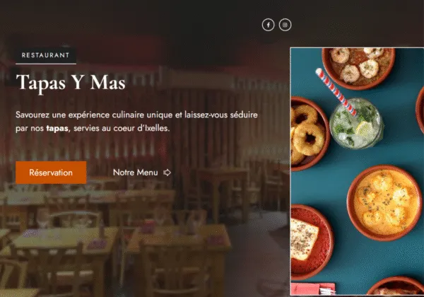 Site internet de Tapas Y Mas, restaurant de tapas à Bruxelles
